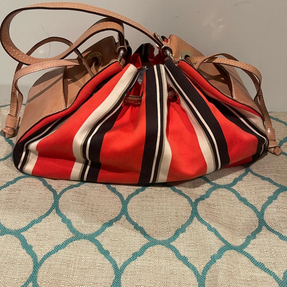 Striped Red and Tan Women's Bag
